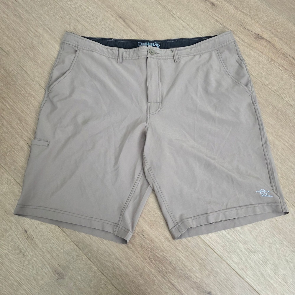Da Hui Mens Size 42 Beige Flat Front Hybrid Golf Casual Shorts